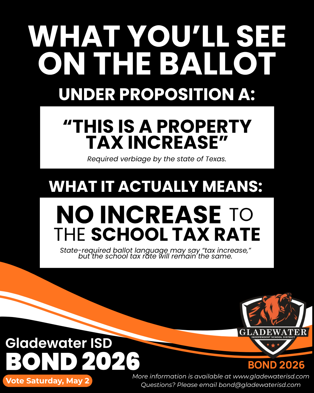Ballot language for GISD bond election 2026